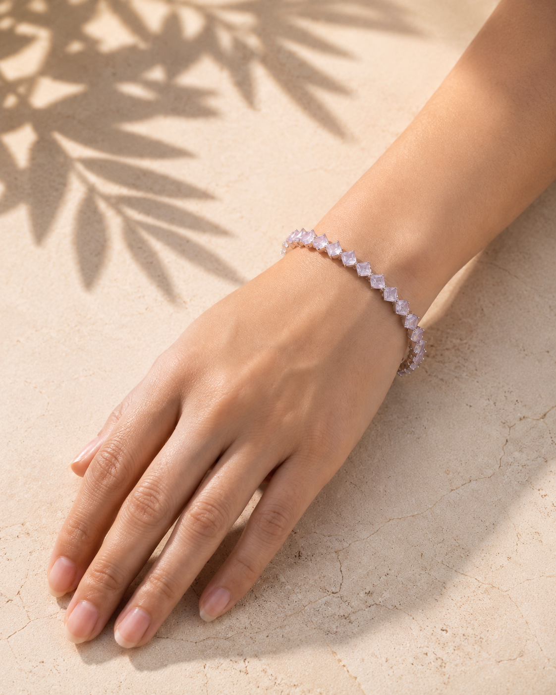 Lavender Crystal Tennis Bracelet | ELVIAN