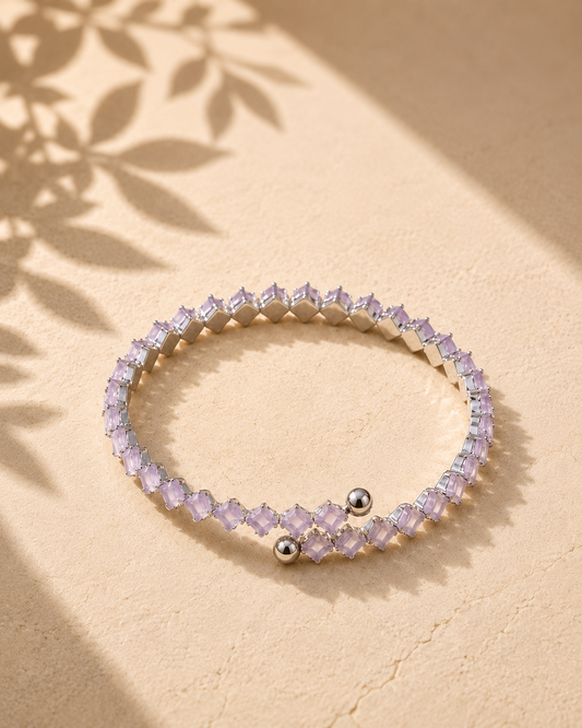 Lavender Crystal Tennis Bracelet | ELVIAN