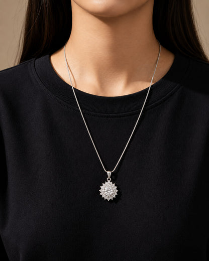 Diamond Halo Necklace | ELVIAN