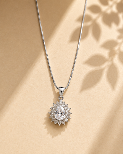 Diamond Halo Necklace | ELVIAN