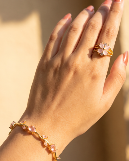 Tulip Set — Bracelet + Flower Ring | ELVIAN